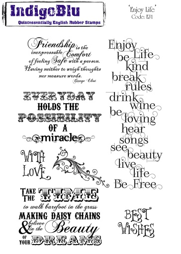 Enjoy Life A5 Red Rubber Stamp